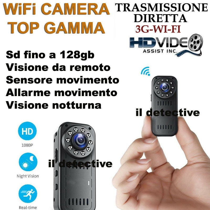 CYI Mini Telecamera Spia Nascosta Telecamera WiFi Interno Senza Fili  Microcamera 